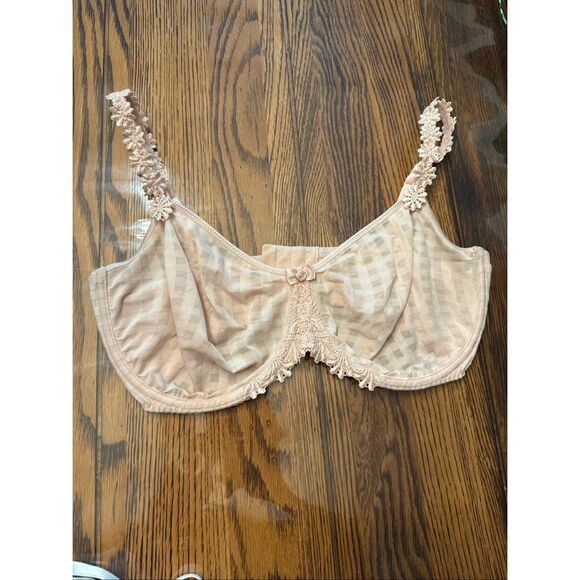 Marie Jo Avero Pink Gingham Unpadded Daisy Straps Underwire T-shirt Bra Size 40E - Picture 1 of 4